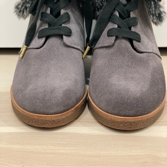 EUC Cole Haan Coralie Waterproof Wedge Bootie. Grey. Faux Fur. Size 6 / 6B - Picture 11 of 15